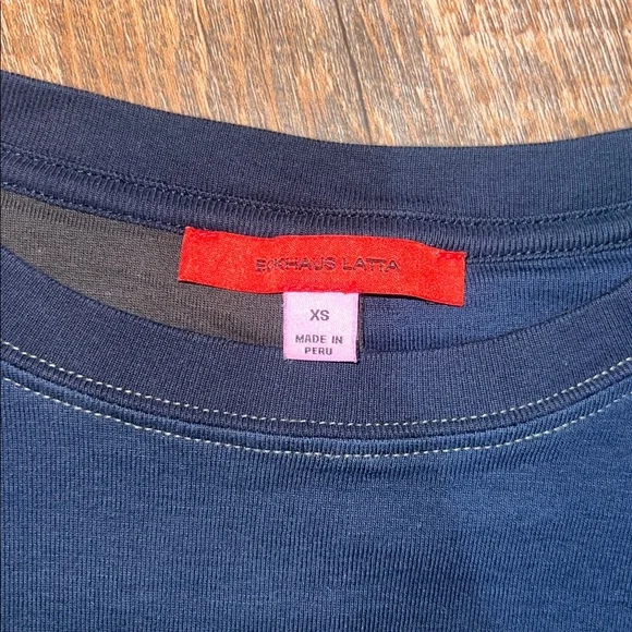 Eckhaus Latta Navy & Brown Lapped Baby T-Shirt - Picture 5 of 7